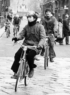 Italy, Milan, people cycling for austerity, 70s