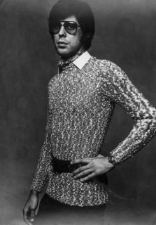 1970's style, model during photo shoot