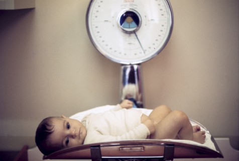 Newborn on a balance, 70's