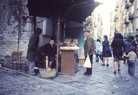 Italy, campania, naples, street vendor, 70's