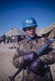 Onu soldier, lebanon refugee camp, 70's