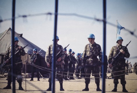 Onu soldier, lebanon refugee camp, 70's