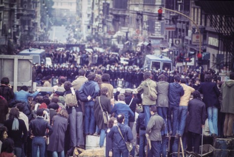 University students demonstration, rome, 1970