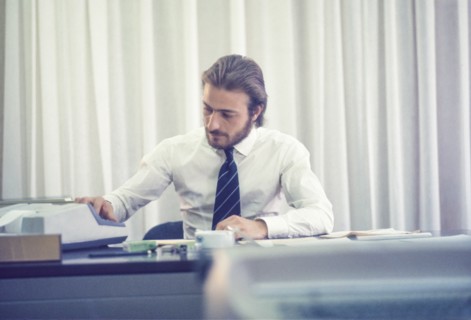 Man in office, 80's