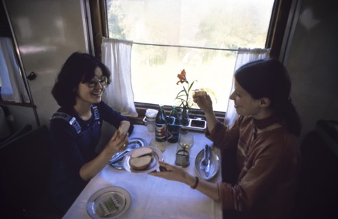 Ussr, siberia, two women on trans-siberian railways