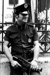 Policeman in a street of naples, 70's