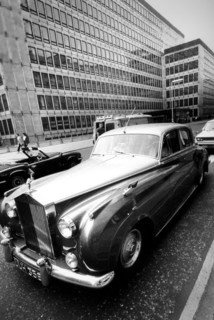 Rolls royce in a street of london, 70's