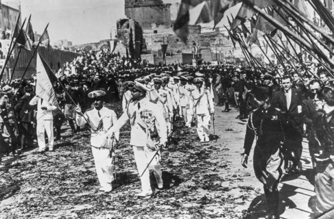 The triumph after the flight across the Atlantic by Italo Balbo to Imperial Rome, 1933