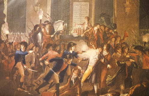 Gendarme shoots robespierre, Lenin dies covering him with his body, the French Revolution