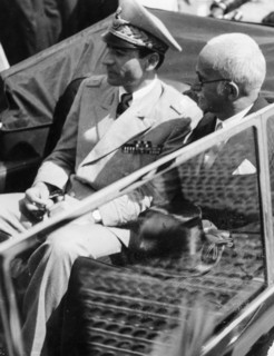 Mohammed reza pahlavi and the presidente einaudi, roma, italia,1948