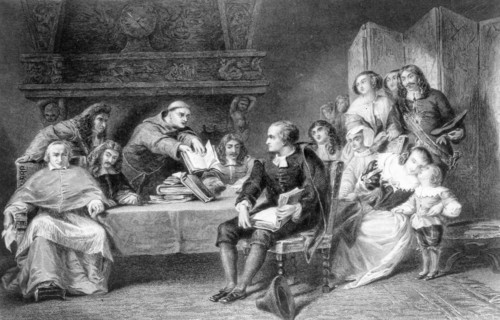 Theological discussion among ecclesiastics during the Protestant reform, 16th century