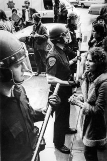 San francisco, feminist demonstration outside the governor's palace