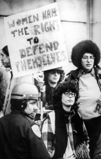 San francisco, feminist demonstration outside the governor's palace