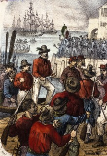 Giuseppe garibaldi landing in marsala, 1860