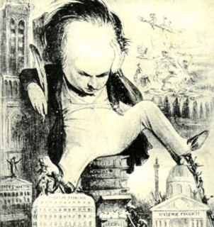 Victor hugo, caricature by benjamin roubaud, 1831