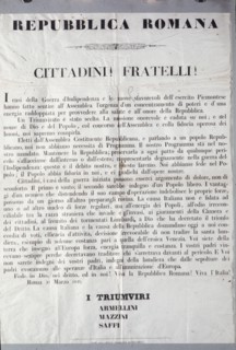 Laws regulations ordinances and circulars of the Roman republic, CLXXI triumvirate program, year 1849