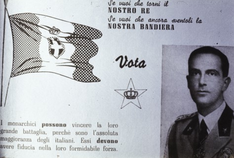 Propaganda poster in favor of the Monarchy for the referendum of 1946