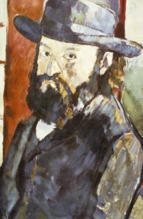 Self-portrait with hat, paul cezanne