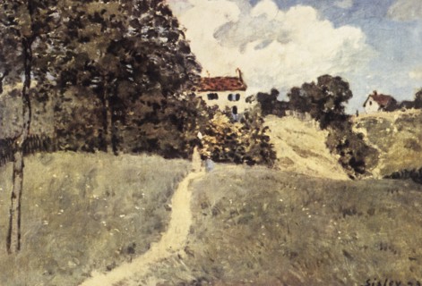 Landscape with houses, alfred sisley, 1873
