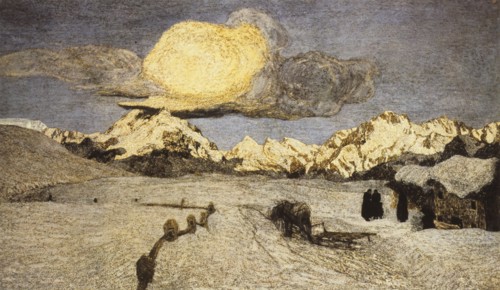 Trittico delle alpi, morte, giovanni segantini, 1898-99