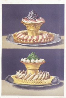 Illustration painted by marcel ronjat for the cookbook le livre de cuisine by the chef jules gouffe, 1867