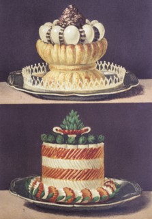 Illustration painted by marcel ronjat for the cookbook le livre de cuisine by the chef jules gouffe, 1867