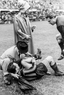 Inter - livorno 1946, camillo achilli injured