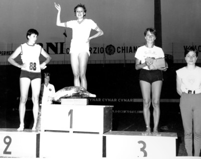 Athletics, Paola Pigni on the podium, 1969