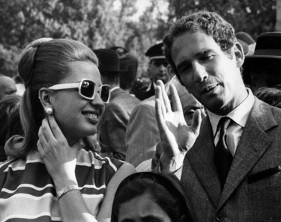 Ira von furstenberg with francois de suarez d'aulan, king of the champagne, 1966