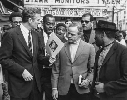 Marlon brando, john vliet lindsay, harlem, new york, 1968