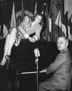 Lauren bacall, harry truman, the national press club canteen, washington dc, 1945