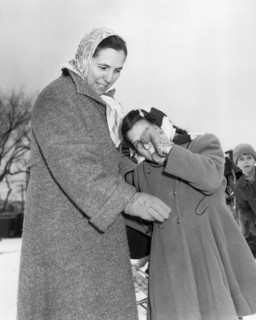 Girl Comforted By Mother