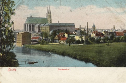 General view of Görlitz, Saxony, Germany, view from ca 1910, digital reproduction of a public