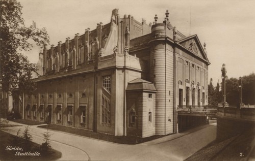 City hall of Görlitz, Saxony, Germany, view from ca 1910, digital reproduction of a public domain
