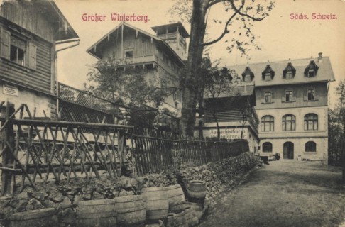 Großer Winterberg in Saxon Switzerland, Elbe Sandstone Mountains, Saxony, Germany, view from about