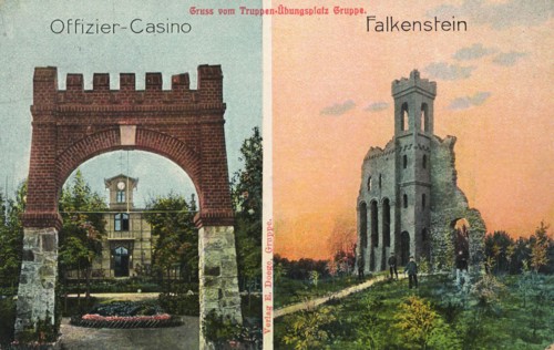 Military training area Gruppe, officer's casino and ruin Falkenstein, was located near the village