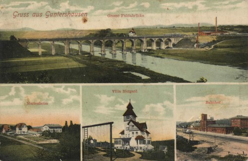 Guntershausen, Baunatal in the North Hessian county Kassel, Hesse, Germany, view from c. 1910,