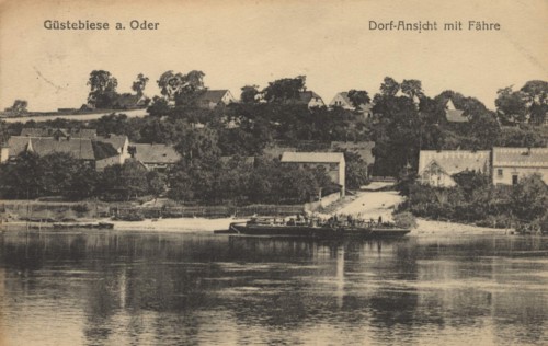 Gütebiese on the Oder, ferry, Gozdowice, formerly also Alt-Güstebüse, a village of the municipality