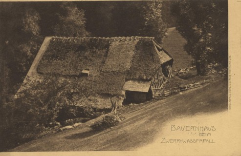Farmhouse near the Zwerry waterfall, Zweribach waterfalls are located 20 kilometers east of
