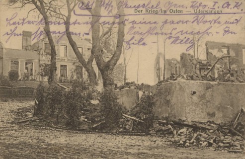Uderwangen, the war in the east, today Tschechowo, place in the Russian oblast Kaliningrad, view