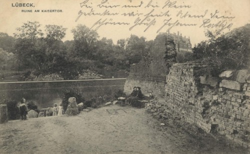 Kaisertor Lübeck, Schleswig-Holstein, Germany, view from ca 1910, digital reproduction of a public