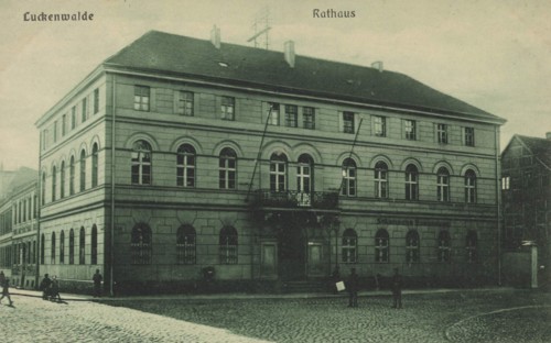 Town hall of Luckenwalde, district town of the county Teltow-Fläming in Brandenburg, view from ca