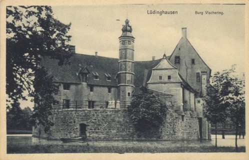 Vischering Castle near Lüdinghausen, Coesfeld County, North Rhine-Westphalia, Germany, view from c.