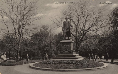 Bismarck monument of Nordhausen, Thuringia, Germany, view from ca 1910, digital reproduction of a