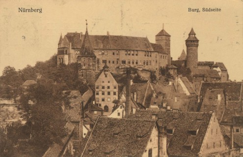 Castle of Nuremberg, Middle Franconia, Bavaria, Germany, view from about 1910, digital reproduction
