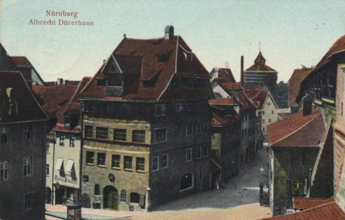 Dürerhaus in Nuremberg, Middle Franconia, Bavaria, Germany, view from ca 1910, digital reproduction