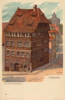 Dürerhaus in Nuremberg, Middle Franconia, Bavaria, Germany, view from ca 1910, digital reproduction