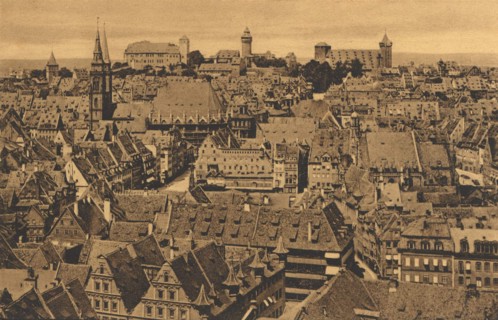 Nuremberg, Middle Franconia, Bavaria, Germany, view from c. 1910, digital reproduction of a public