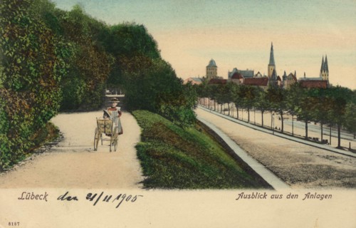 Lübeck, Schleswig-Holstein, Germany, view from c. 1910, digital reproduction of a public domain