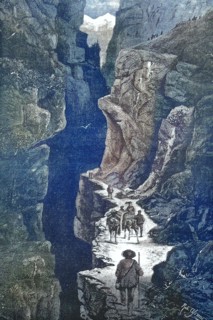 People on the alpine pass Gemmi around 1869